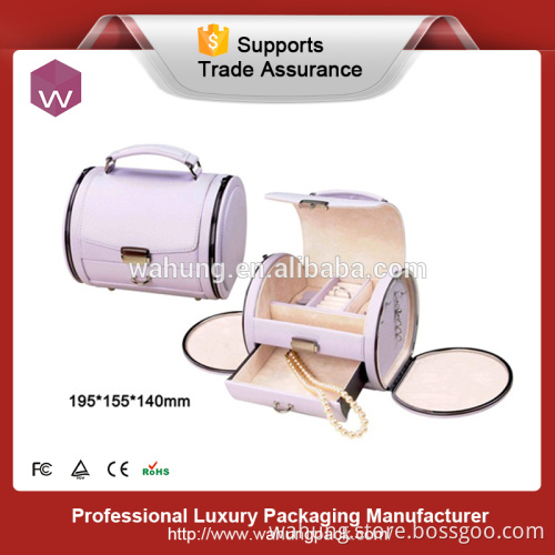 Wholesale display storage mirrored gift luxury pu custom leather jewelry box